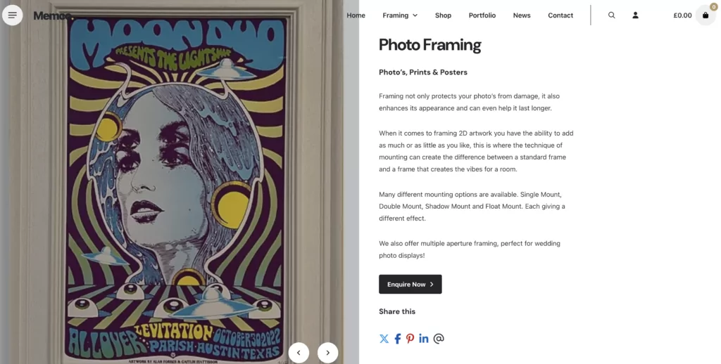 Memco Framing by Paradox Digital